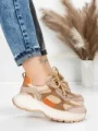 Pantofi Sport Dama din piele naturala HY3332 KHAKI-APRICOT | ADVANCER
