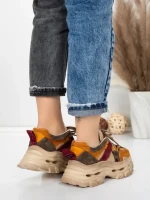 Pantofi Sport Dama din piele naturala HY2986 APRICOT-WINE | FRANCO GERARDO