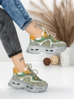 Pantofi Sport Dama din piele naturala HY2926-1 LIGHT GREEN | FRANCO GERARDO