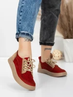 Pantofi Sport Dama din piele naturala 2535 RED | FRANCO GERARDO
