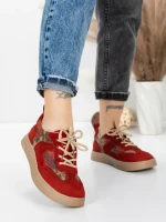 Pantofi Sport Dama din piele naturala 2536 RED | FRANCO GERARDO