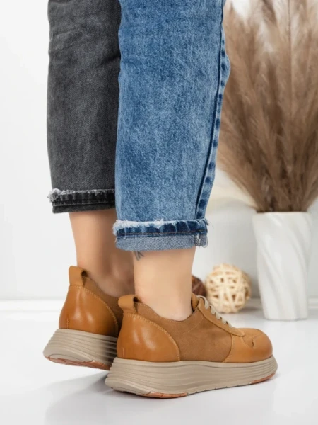 Pantofi Sport Dama din piele naturala 16-2 YELLOW | FRANCO GERARDO