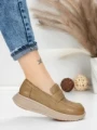Pantofi Casual Dama din piele naturala 16-7 KHAKI | FRANCO GERARDO