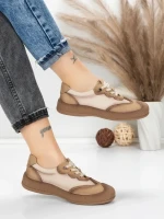 Pantofi Sport Dama din piele naturala 65852 APRICOT | FRANCO GERARDO