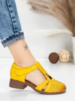 Sandale Dama din piele naturala 1171 YELLOW | FORMATIONE
