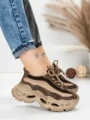 Pantofi Sport Dama din piele naturala HY6376 COFFEE | FRANCO GERARDO