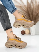 Pantofi Sport Dama din piele naturala HY6376 YELLOW | FRANCO GERARDO