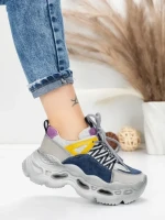 Pantofi Sport Dama din piele naturala HY6383 DARK BLUE-PURPLE | FRANCO GERARDO