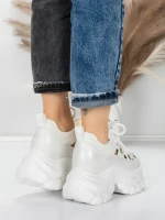 Pantofi Sport Dama cu Platforma 0897-33 WHITE | MEI