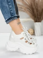 Pantofi Sport Dama cu Platforma 0897-33 WHITE | MEI
