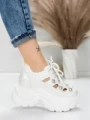 Pantofi Sport Dama cu Platforma 0897-33 WHITE | MEI