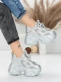 Pantofi Sport Dama cu Platforma 6166-95 SILVER | MEI