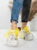 Pantofi Sport Dama cu Platforma 6166-113 YELLOW | MEI