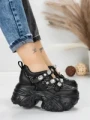 Pantofi Sport Dama cu Platforma 6166-80 BLACK | MEI