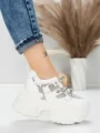 Pantofi Sport Dama cu Platforma 6166-80 WHITE | MEI