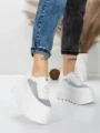 Pantofi Sport Dama cu Platforma 6208-35 WHITE | MEI