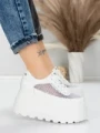 Pantofi Sport Dama cu Platforma 6208-35 WHITE | MEI