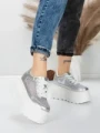 Pantofi Sport Dama cu Platforma 6208-35 SILVER | MEI