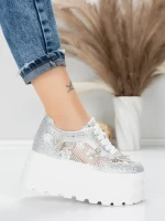 Pantofi Sport Dama cu Platforma 6208-36 SILVER | MEI