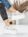 Pantofi Sport Dama cu Platforma 6208-36 WHITE | MEI