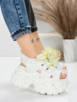 Sandale Dama cu Platforma 569-76 WHITE | MEI