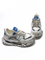 Pantofi Sport Barbati din piele naturala 95932 WHITE-BLUE | ADVANCER