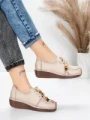 Pantofi Casual Dama din piele naturala 2553 CREAM | FORMATIONE