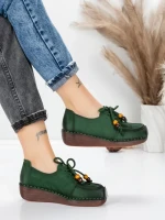 Pantofi Casual Dama din piele naturala 2553 GREEN | FORMATIONE