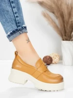 Pantofi Casual Dama din piele naturala 10828 YELLOW | FORMATIONE