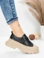 Pantofi Sport Dama din piele naturala 6806 BLACK | ADVANCER