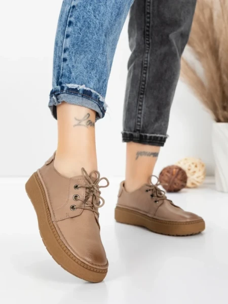 Pantofi Casual Dama din piele naturala 663 APRICOT | ADVANCER