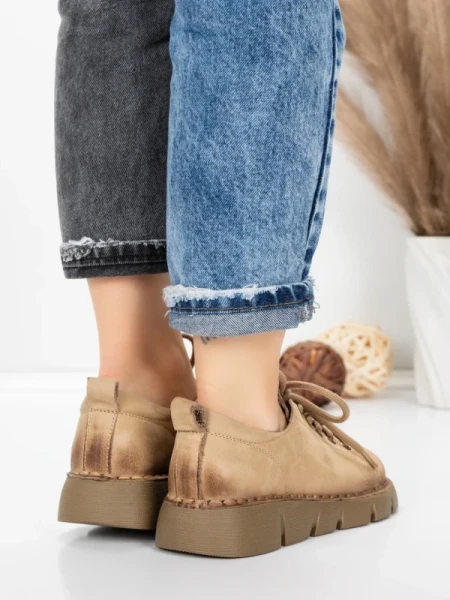 Pantofi Casual Dama din piele naturala 556 APRICOT | FORMATIONE