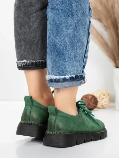 Pantofi Casual Dama din piele naturala 556 GREEN | FORMATIONE