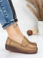 Pantofi Casual Dama din piele naturala 2557 APRICOT | FORMATIONE
