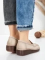Pantofi Casual Dama din piele naturala 2557 CREAM | FORMATIONE