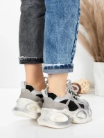 Pantofi Sport Dama din piele naturala HY8985 BLACK-GREY | FRANCO GERARDO