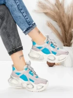 Pantofi Sport Dama din piele naturala HY8985 BLUE-GREY | FRANCO GERARDO