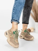 Pantofi Sport Dama din piele naturala HY2128 GREY-GREEN | FRANCO GERARDO