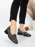 Pantofi cu toc din piele naturala 1355-10 GREY | ADVANCER