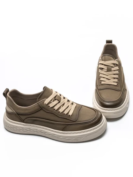 Pantofi Sport Barbati din piele naturala A18008 KHAKI | ADVANCER