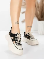 Pantofi Sport Dama din piele naturala 70136X BLACK | ADVANCER