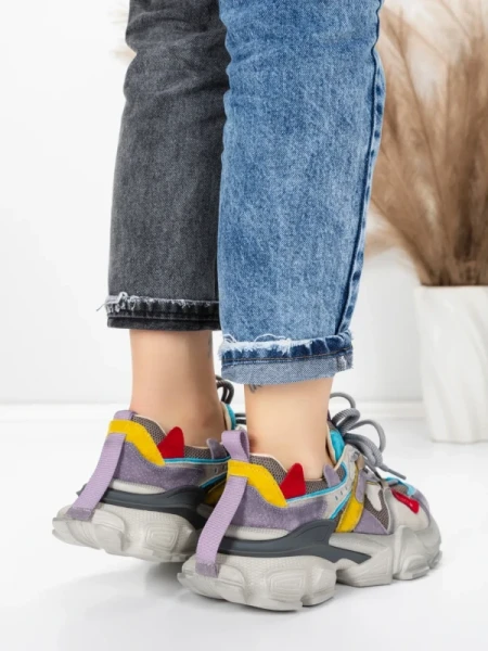 Pantofi Sport Dama din piele naturala HY5782 PURPLE-BLUE | FRANCO GERARDO