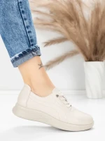 Pantofi Casual Dama din piele naturala 5712567 CREAM | ADVANCER