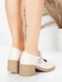 Pantofi cu toc din piele naturala TP1355-1 CREAM | ADVANCER