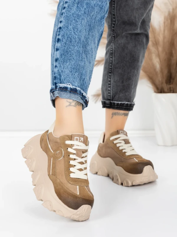 Pantofi Sport Dama din piele naturala 9802 APRICOT | FRANCO GERARDO