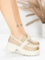 Pantofi Casual Dama din piele naturala 10827 CREAM | FORMAZIONE
