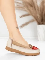 Balerini Dama din piele naturala KM5315 KHAKI | ADVANCER