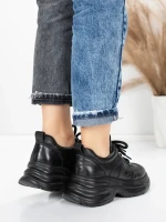 Pantofi Sport Dama din piele naturala 10785 BLACK | FRANCO GERARDO