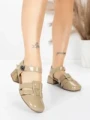 Pantofi cu toc din piele naturala 21161 KHAKI | ADVANCER