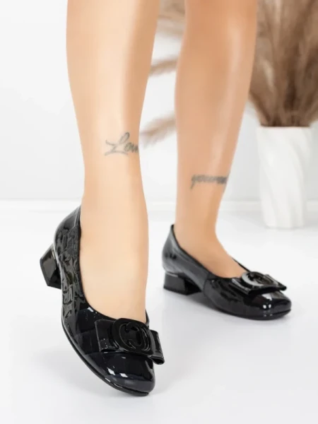 Balerini Dama din piele naturala 2321-90 BLACK | ADVANCER